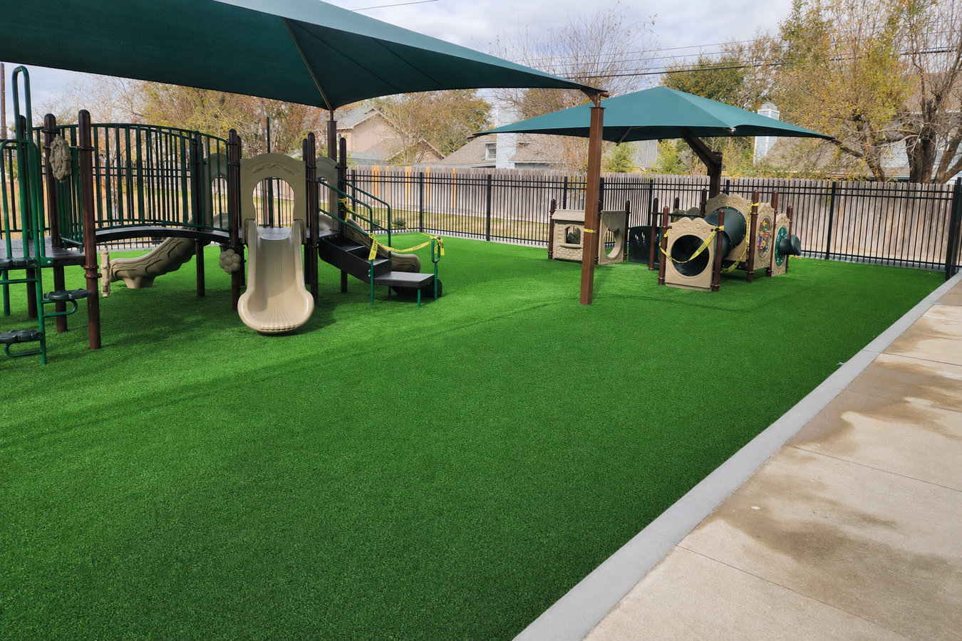 Turf for playgrounds